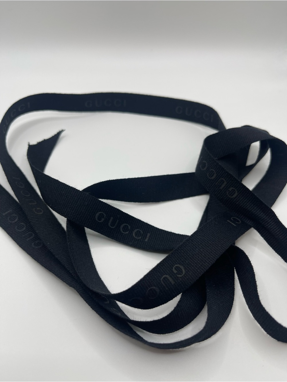 Gucci Black Branded Ribbon - Luxury Accessory 5Ft